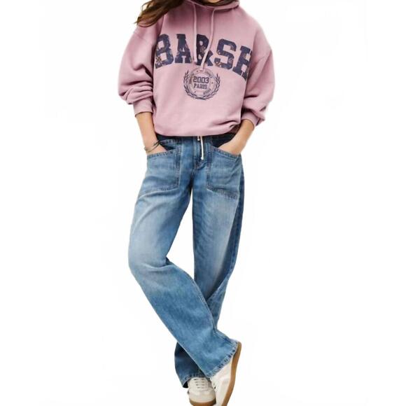 NEW BA&SH mima elastic waist jeans in blue